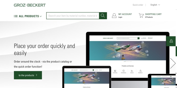 Computer screen and mobile devices showing the start page of the Customer Portal