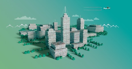 Niagara Falls made of textile fabric