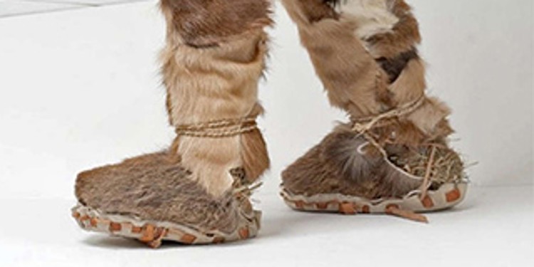 Boots made out of fur